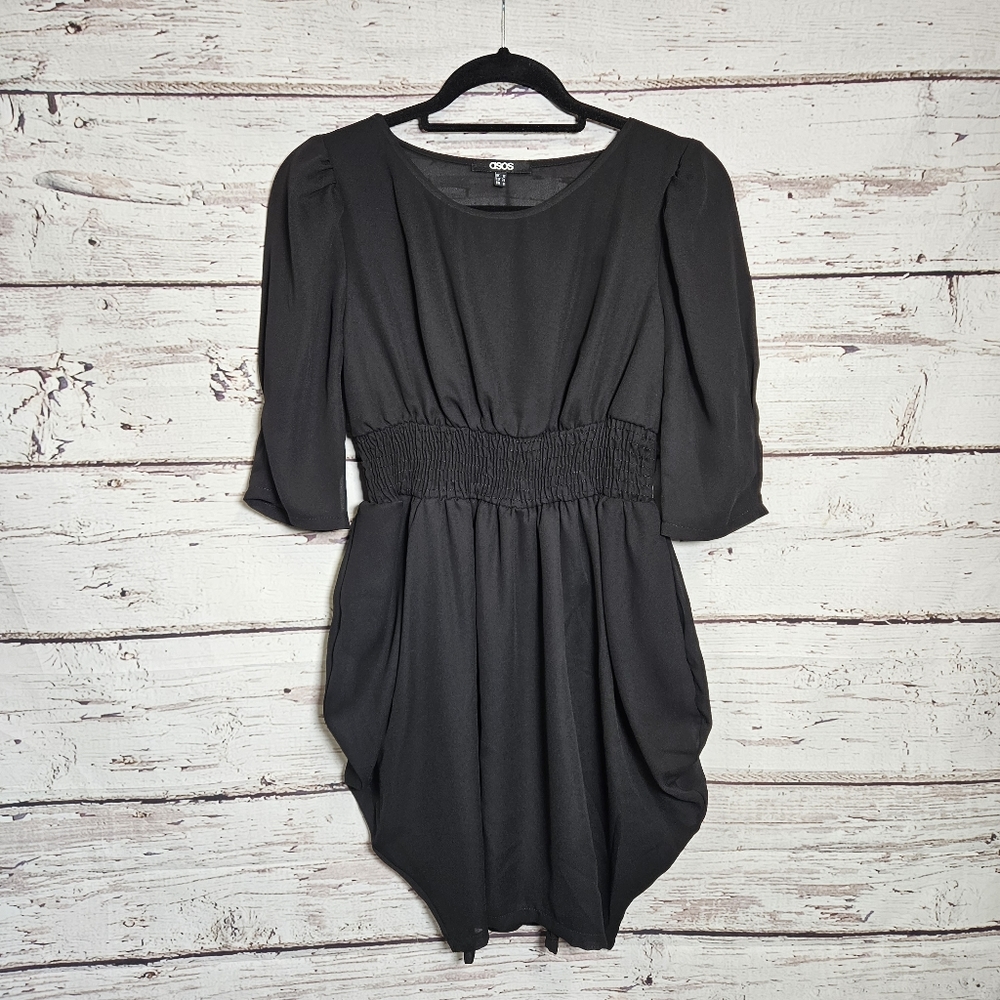 ASOS Black Ruched Dress
